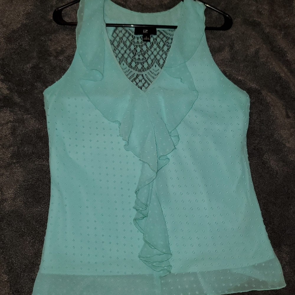 Pastel/Light Blue sleeveless blouse